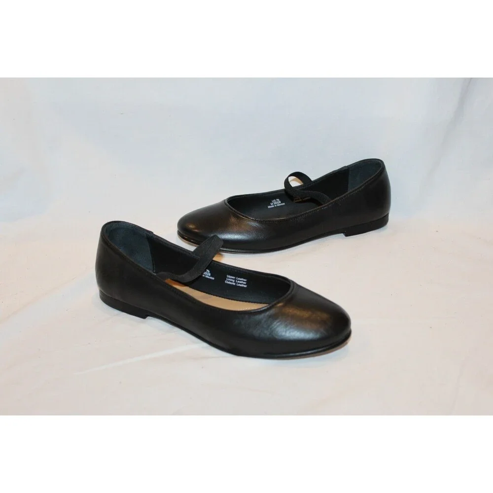 NISOLO WOMEN'S BEA LEATHER MARY JANE BALLET FLATS BLACK SZ‎ 10 NIB $138